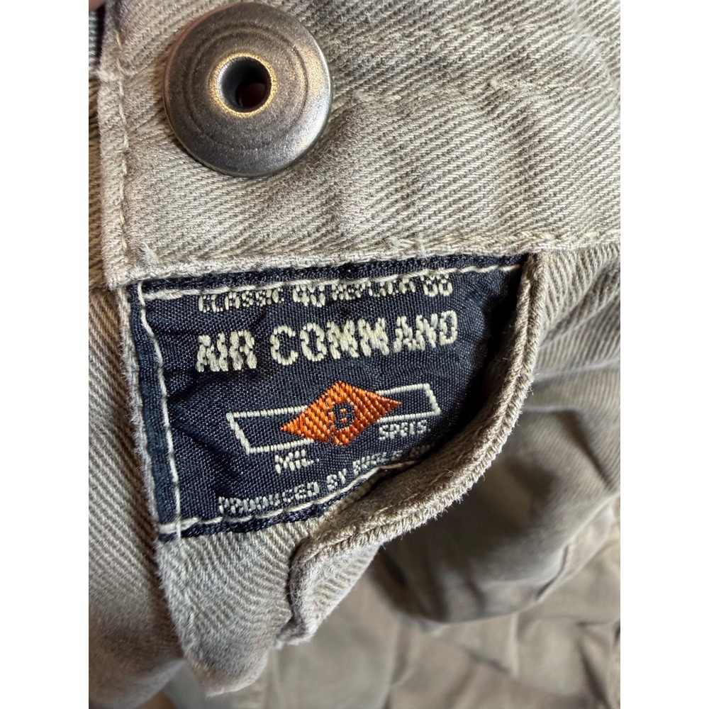 Vintage Bugle Boy Air Command Khaki Cargo Pants Airborne Patch Tan Mens - Picture 8 of 10
